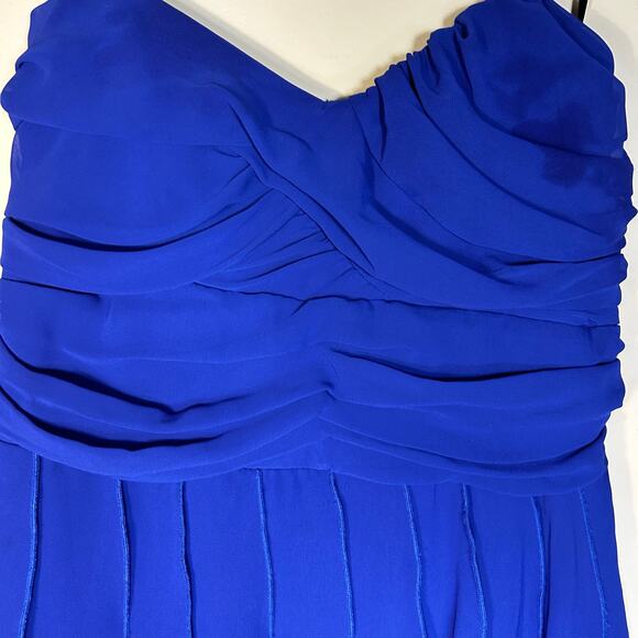 Windsor Royal Blue Flowy Ruffle Mini Dress-Size 13/14 - Picture 8 of 11